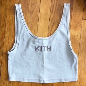 Kith medium Light Gray Sleeveless crop tank thick cotton Top excellent light use